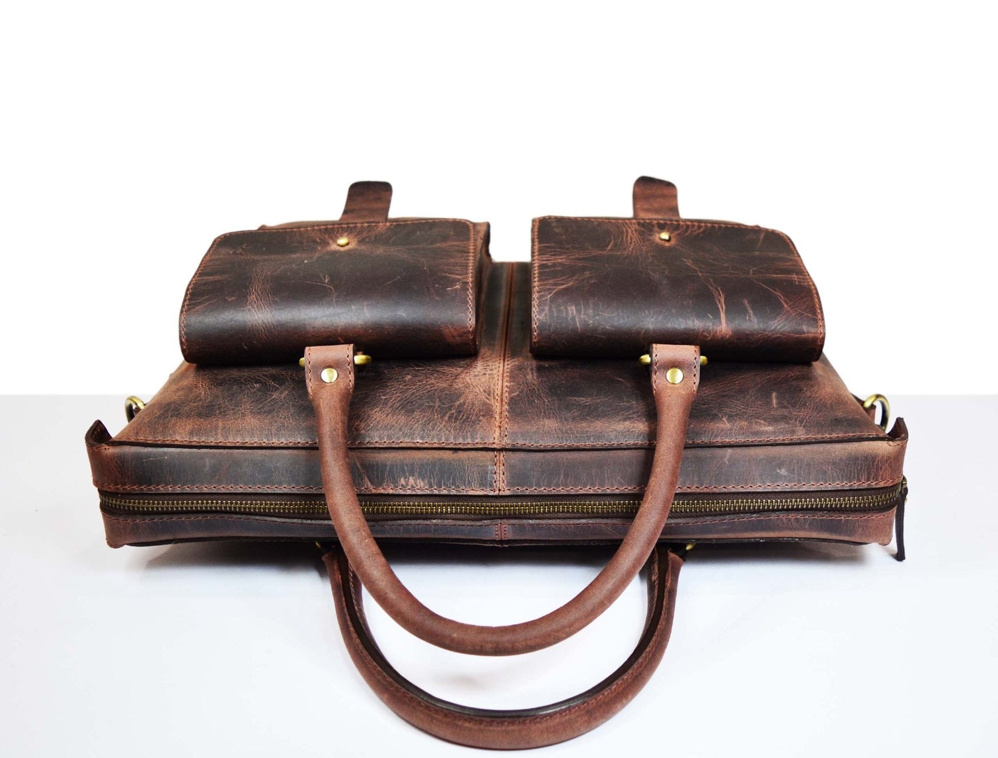 Berkeley Leather Portfolio Bag - Walnut Brown - Velora Luxury Fashion