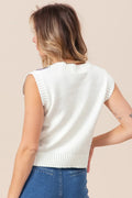 BiBi Diamond Granny Square Sweater Vest - Velora Luxury Fashion