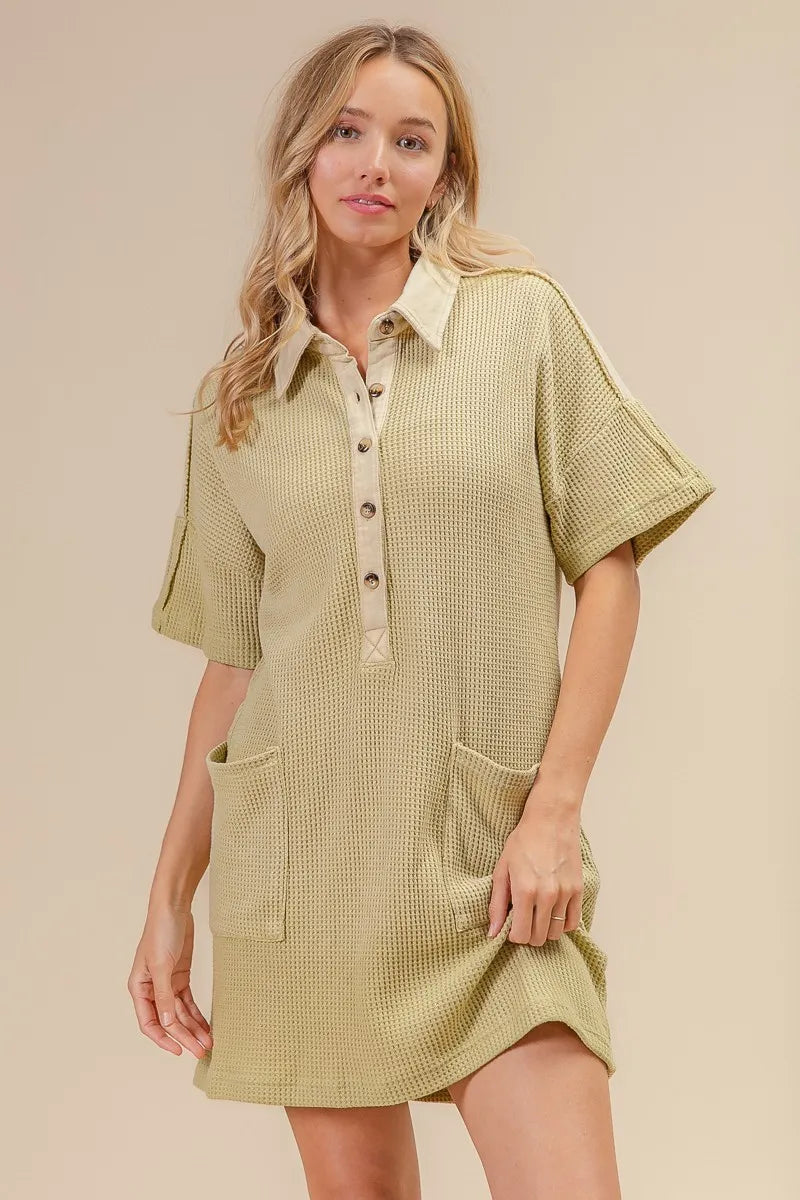 BiBi Dip Dye Mineral Washed Knit Dress - Velora Luxury Fashion