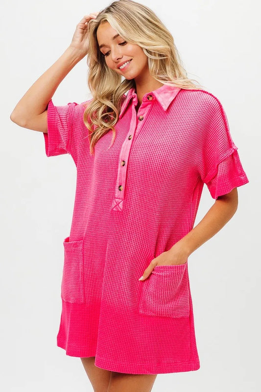 BiBi Dip Dye Mineral Washed Knit Dress - Velora Luxury Fashion