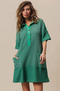 BiBi Dip Dye Mineral Washed Knit Dress - Velora Luxury Fashion