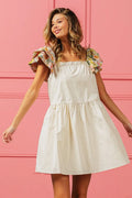 BiBi Flower Embroidered Floral Print Sleeve Dress - Velora Luxury Fashion
