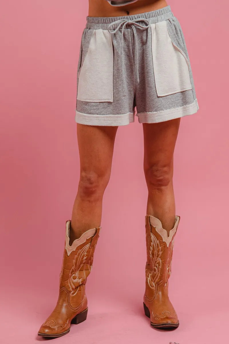 BiBi French Terry Knit Shorts with Side Pocket - Velora Luxury Fashion