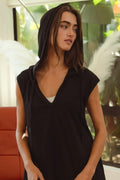 BiBi Ruffled French Terry Hooded Dress - Velora Luxury Fashion