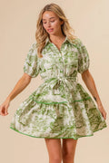 BiBi Woven Printed Tiered Dress - Velora Luxury Fashion