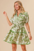 BiBi Woven Printed Tiered Dress - Velora Luxury Fashion