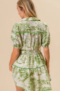 BiBi Woven Printed Tiered Dress - Velora Luxury Fashion