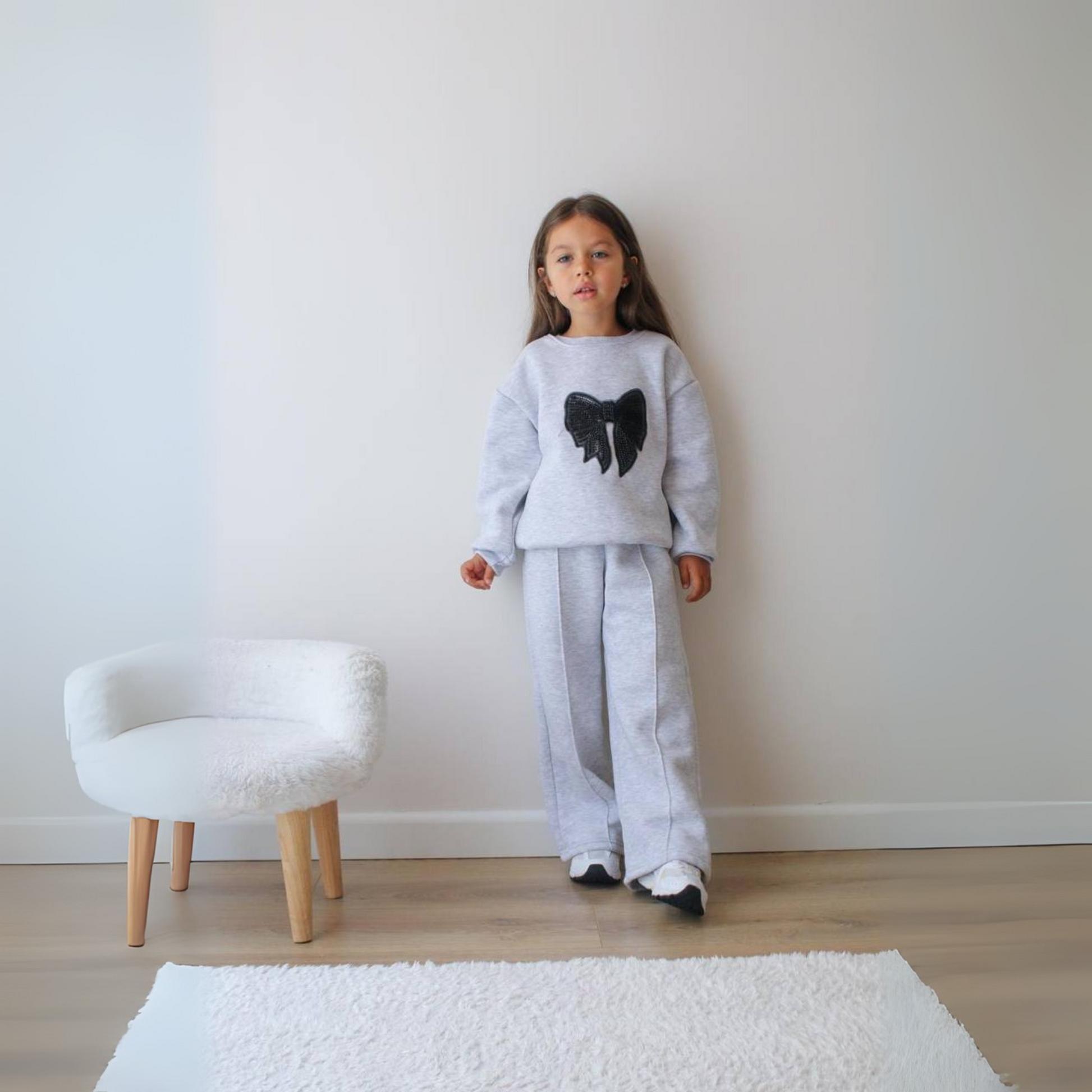 Black Bow Girls Casual Set - Velora Luxury Fashion