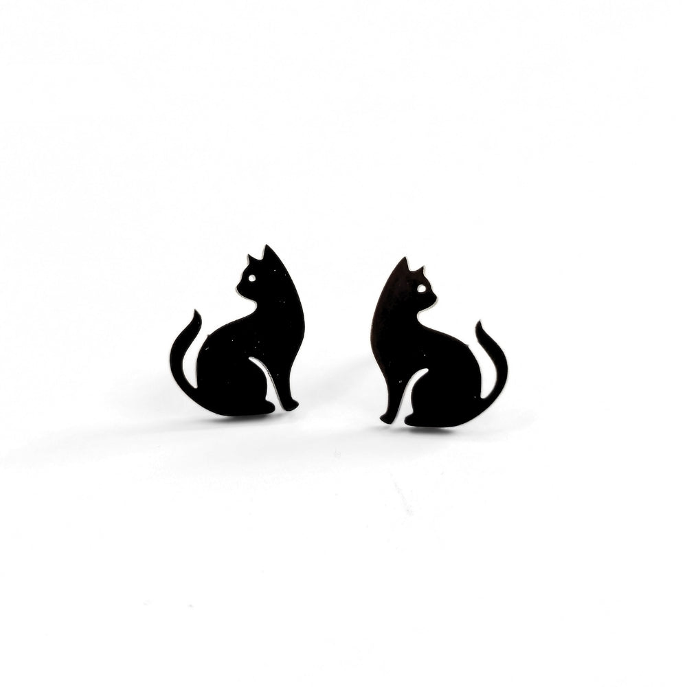 Black Cat Studs - Velora