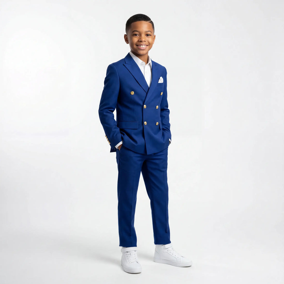 Golden Buttons Boys Suit - Velora Luxury Fashion