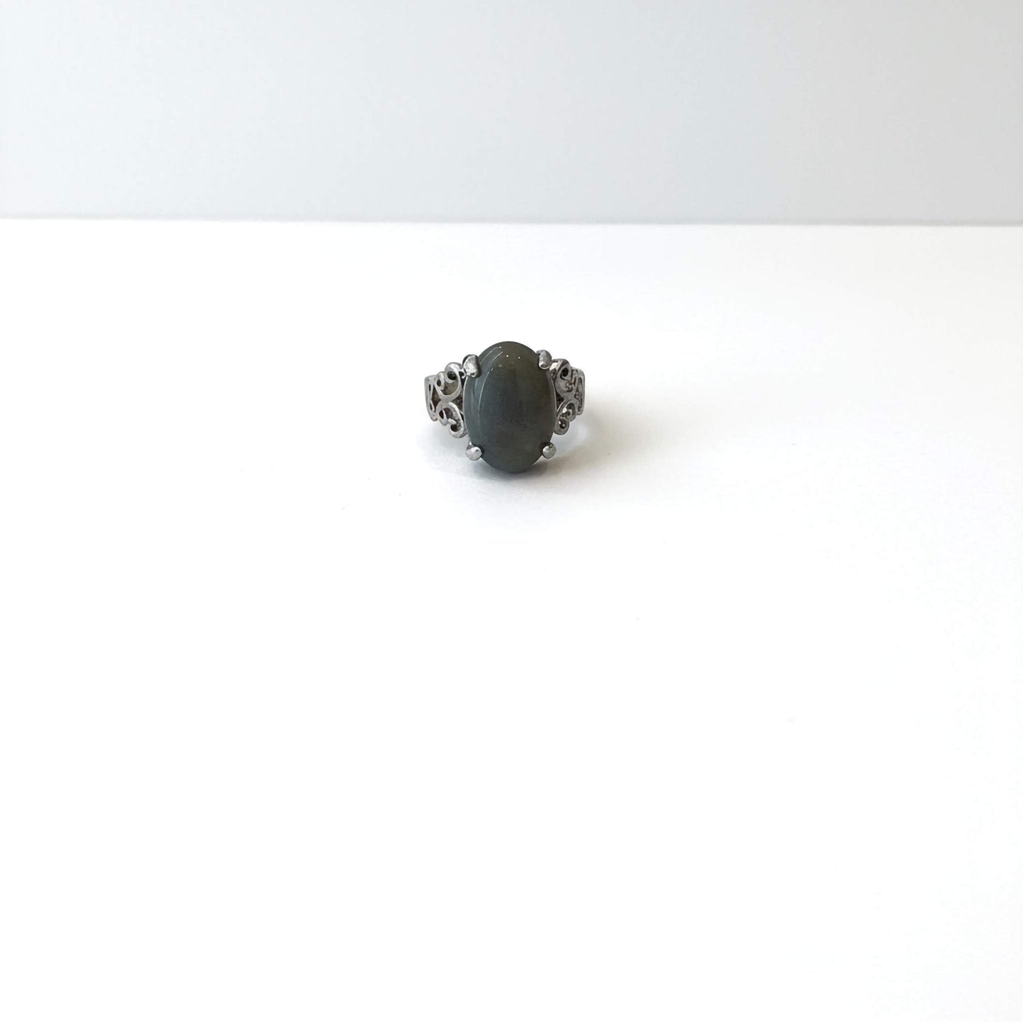 Oval Stone Silver Ring  | Elegant Rings