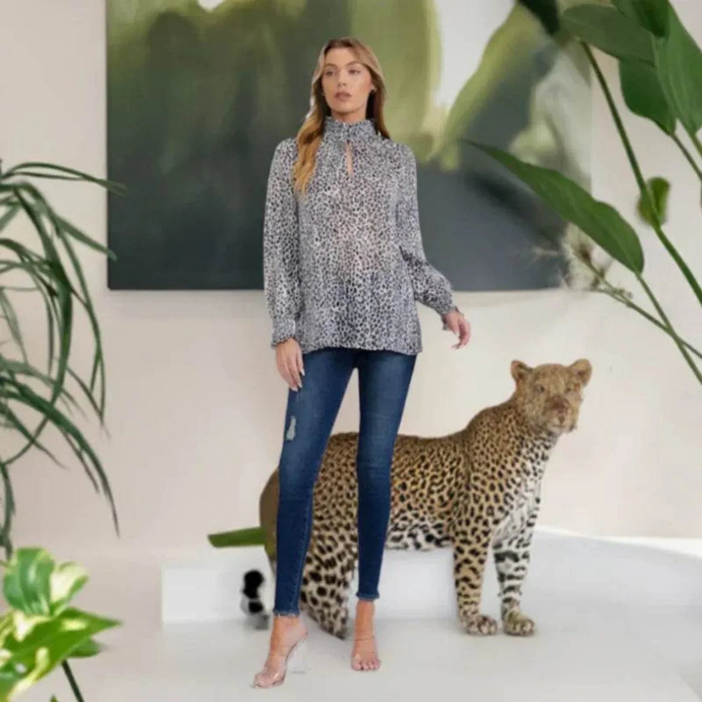 Blouse imprimée léopard
