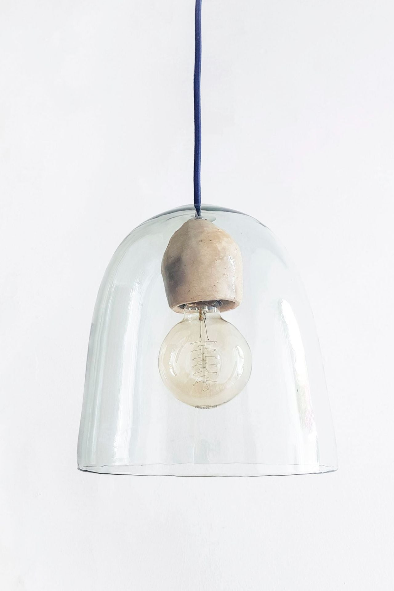 Blown Glass Lamp with Terracotta Socket Cover - Velora Luxury Fashion