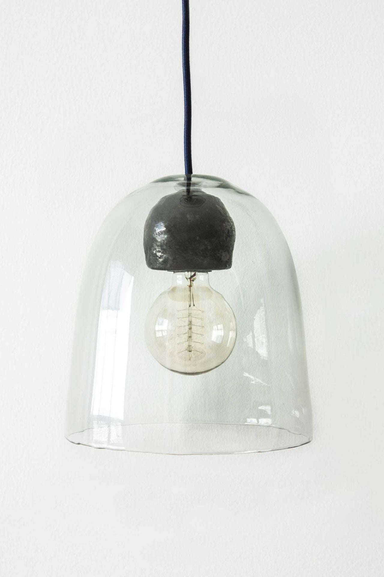 Blown Glass Lamp with Terracotta Socket Cover - Velora Luxury Fashion