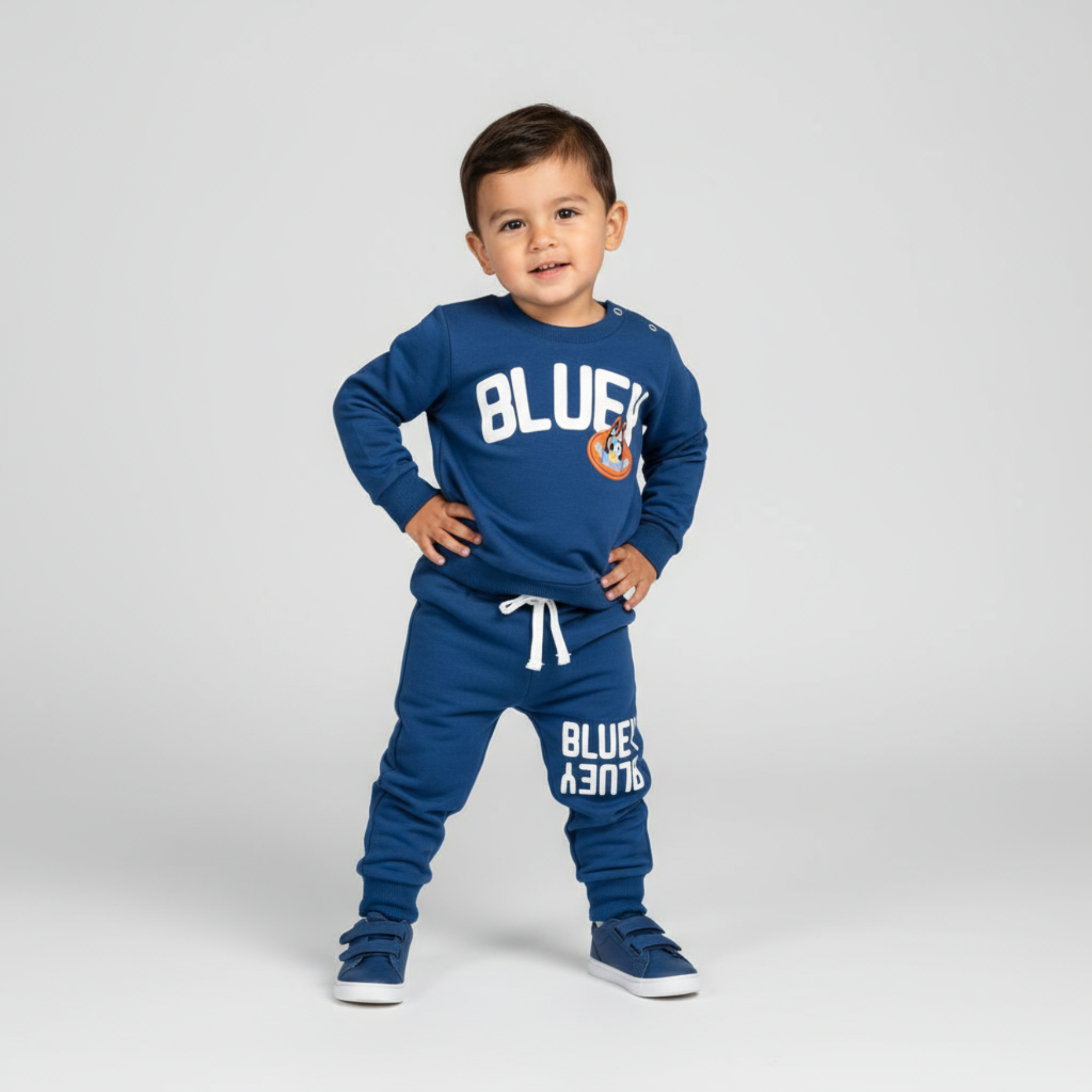 Blue Dog Cotton Joggers Set - Velora Luxury Fashion