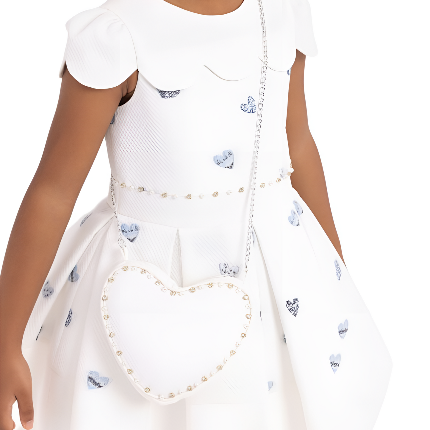 Blue Hearts Girls Formal Dress - Velora Luxury Fashion
