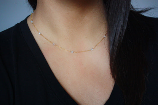 Blue Topaz Wire Wrapped Layering Necklace - Velora Luxury Fashion