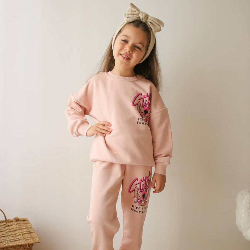 Blush Fun Girls Joggers Set - Velora Luxury Fashion