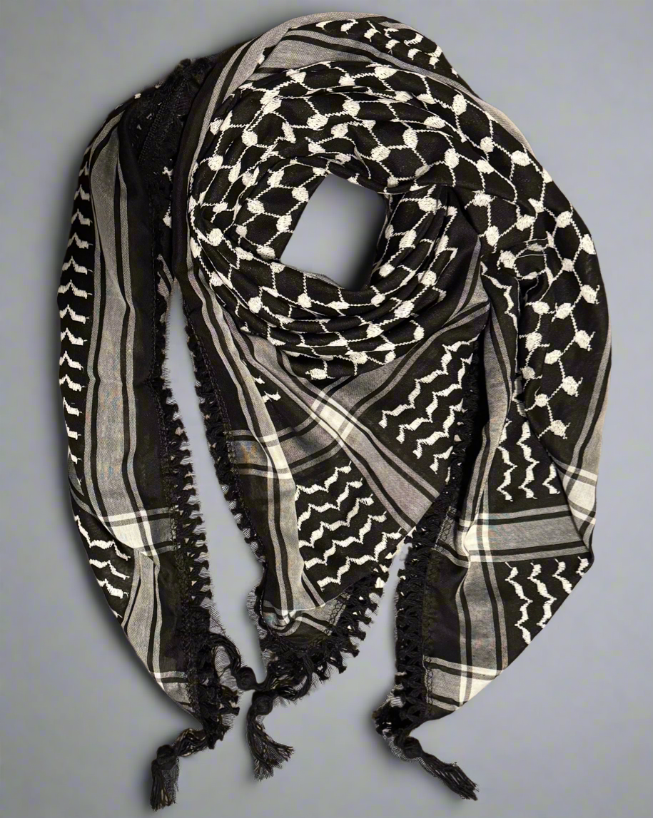 Bold Inversed Kufiya (Keffiyeh) | Made in Jordan - Velora Luxury Fashion