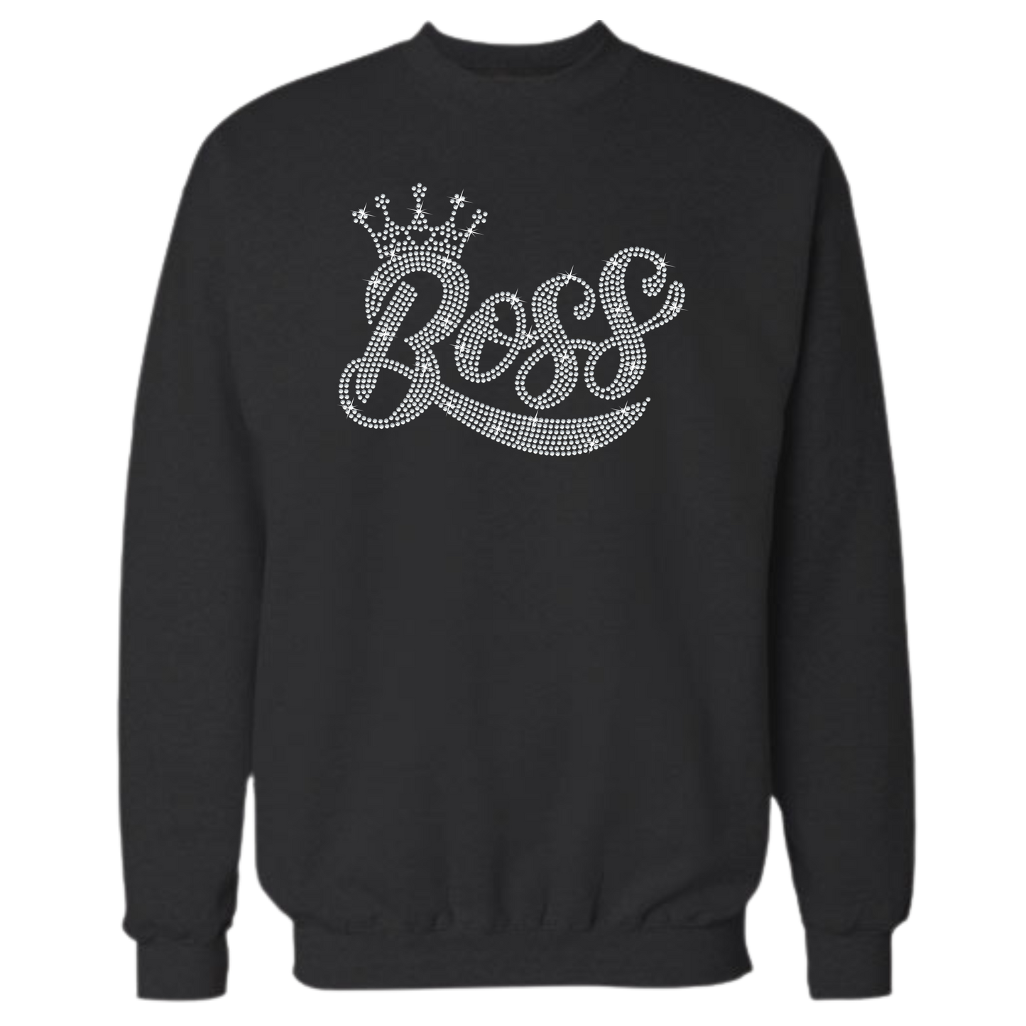 Boss with a Crown Rhinestone Shirt – Girl Boss Sparkle Bling Tee | Blingdazzel