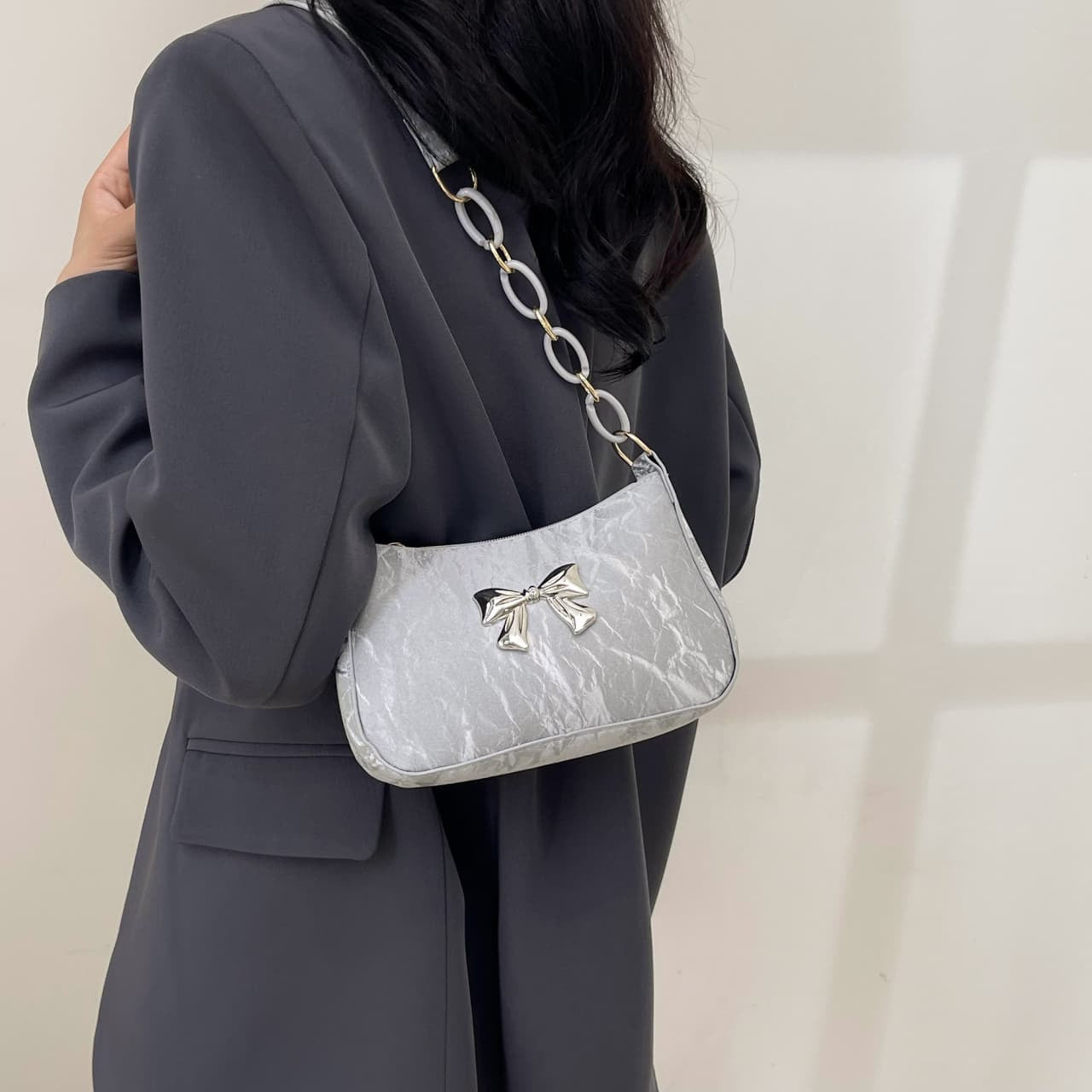 Bow PU Leather Shoulder Bag - Velora Luxury Fashion