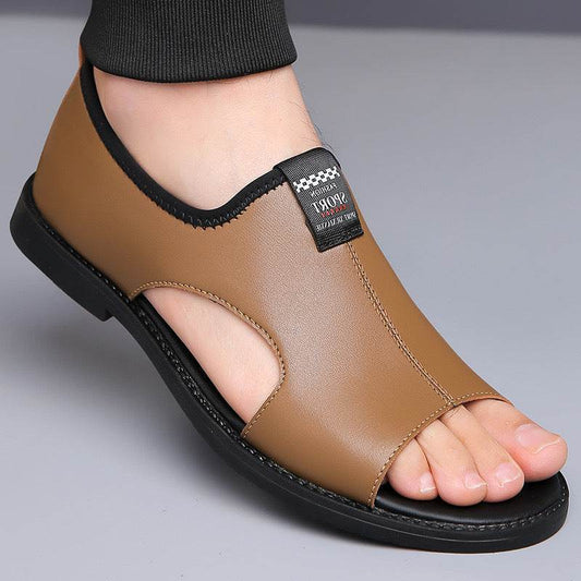 Breathable Men's Hole Shoes Casual Soft Bottom Delivery Rome Leather Sandals EX-STOCK Canada