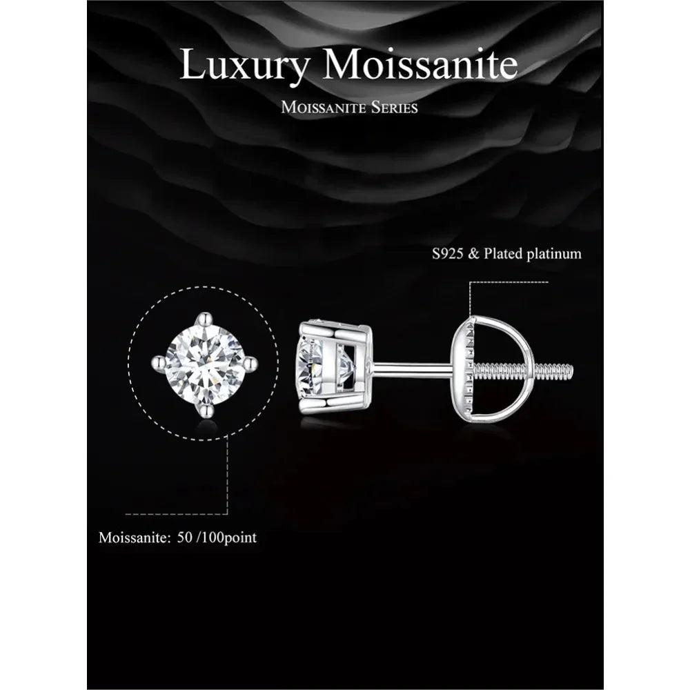 Breathtaking Moissanite Heart Stud Earrings | 925 Sterling Silver - Velora Luxury Fashion