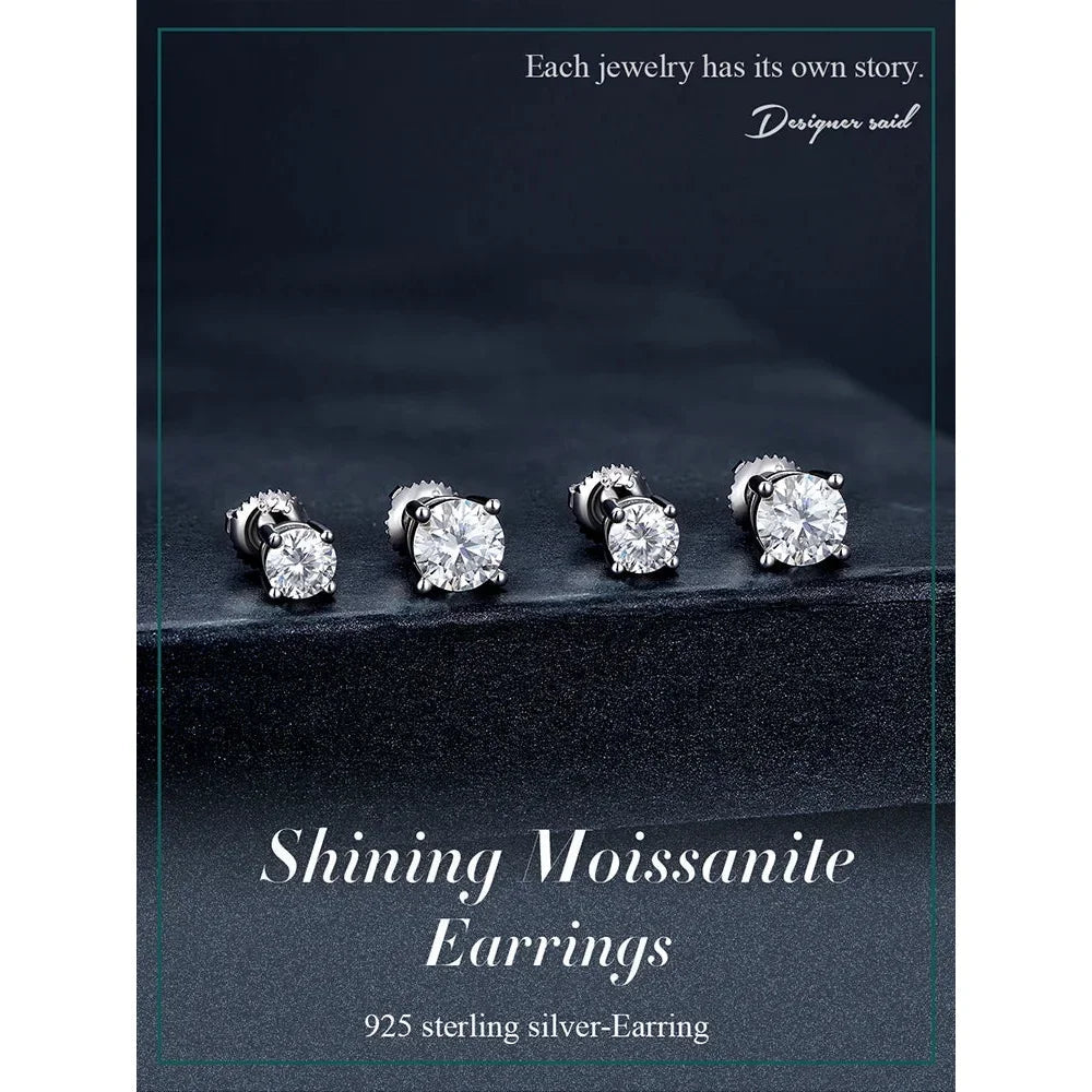 Breathtaking Moissanite Heart Stud Earrings | 925 Sterling Silver - Velora Luxury Fashion