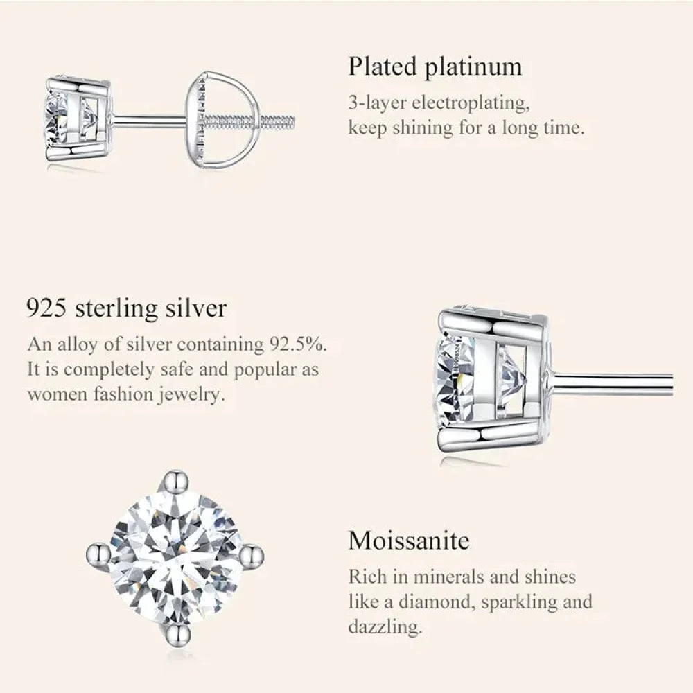 Breathtaking Moissanite Heart Stud Earrings | 925 Sterling Silver - Velora Luxury Fashion