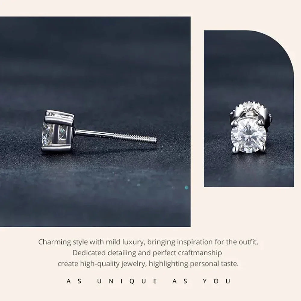 Breathtaking Moissanite Heart Stud Earrings | 925 Sterling Silver - Velora Luxury Fashion