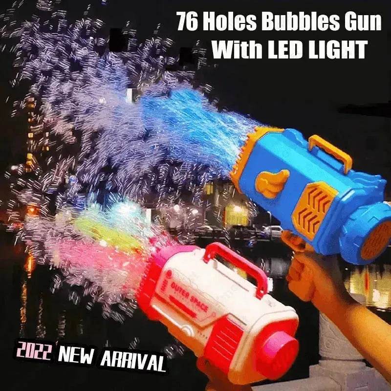 Bubble Gun Rocket 69 Holes Soap Blower With Light - Velora