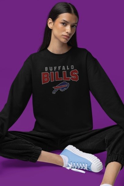 Buffalo Bills Rhinestone Shirt – Bling Football Sparkle Game Day Tee | Blingdazzel