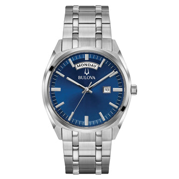 Bulova Mens Classic Surveyor 2-Hand Day/Date Quartz Watch Luminous Hands 39mm - Velora Luxury Fashion
