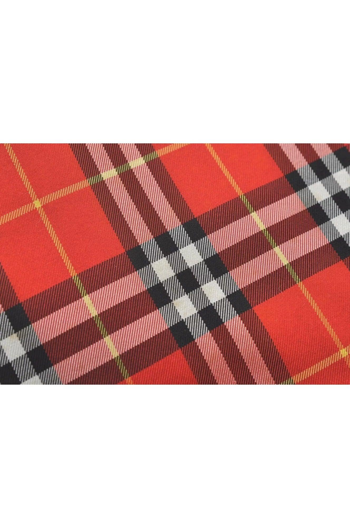 Burberry BLUE LABEL Check Shoulder Tote Bag Nylon Leather Red 9373K - Velora Luxury Fashion