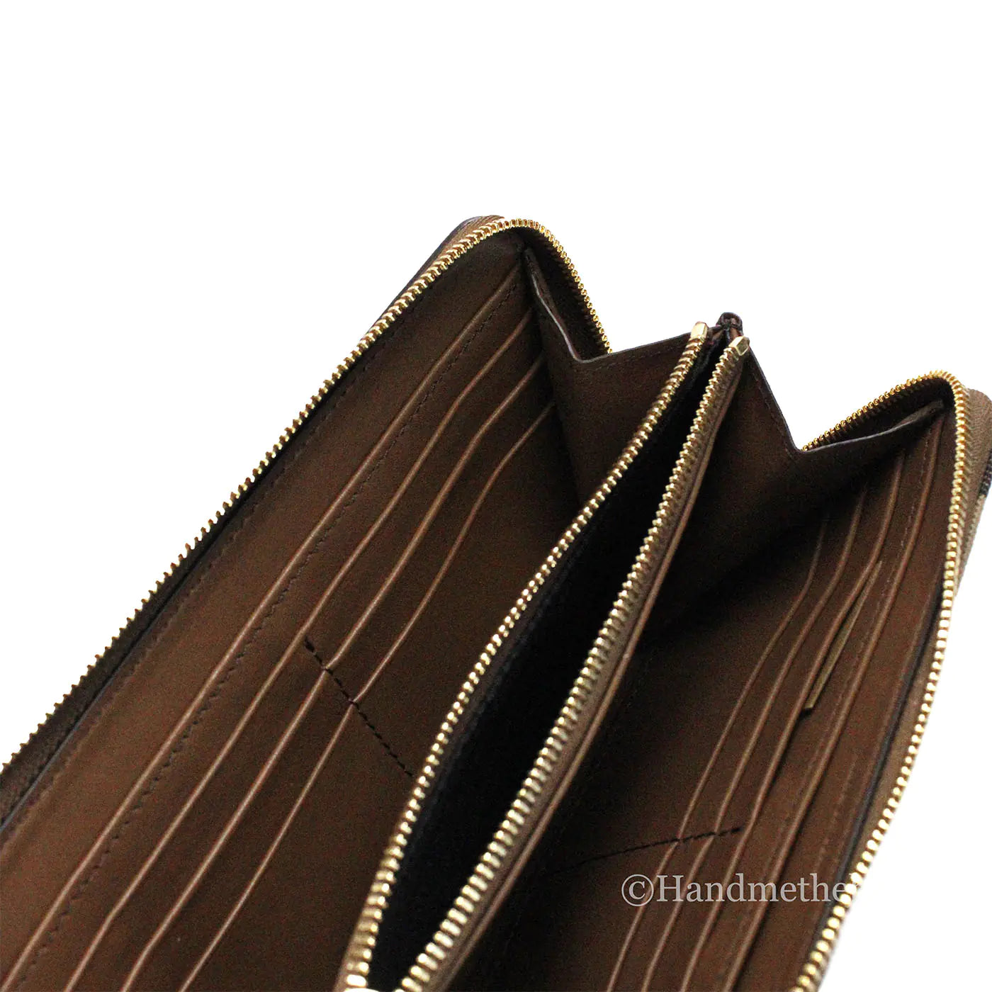 Burberry Elmore Tan Grainy Leather House Check Canvas Wallet - Velora Luxury Fashion