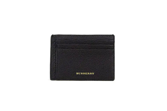 Burberry House Check Chase Black Leather Money Card Case - Velora Luxury Fashion