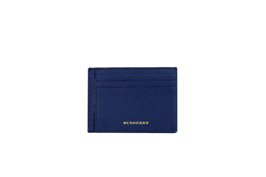 Burberry House Check Chase Blue Leather Money Card Case - Velora Luxury Fashion