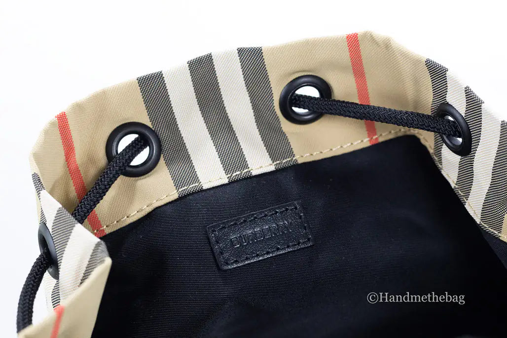 Burberry Phoebe Nylon Drawstring Bucket Bag - Velora Luxury Fashion