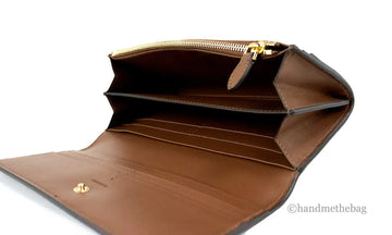 Burberry Porter Tan Leather Branded Embossed Clutch Flap Wallet - Velora Luxury Fashion