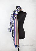 Burberry Ribbon Denim Blue England Heritage Stripe Cotton Scarf - Velora Luxury Fashion