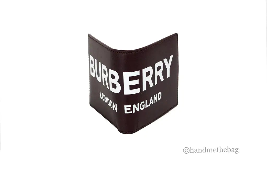 Burberry Ronan Oxblood Printed Smooth Leather Logo Bifold Wallet - Velora Luxury Fashion