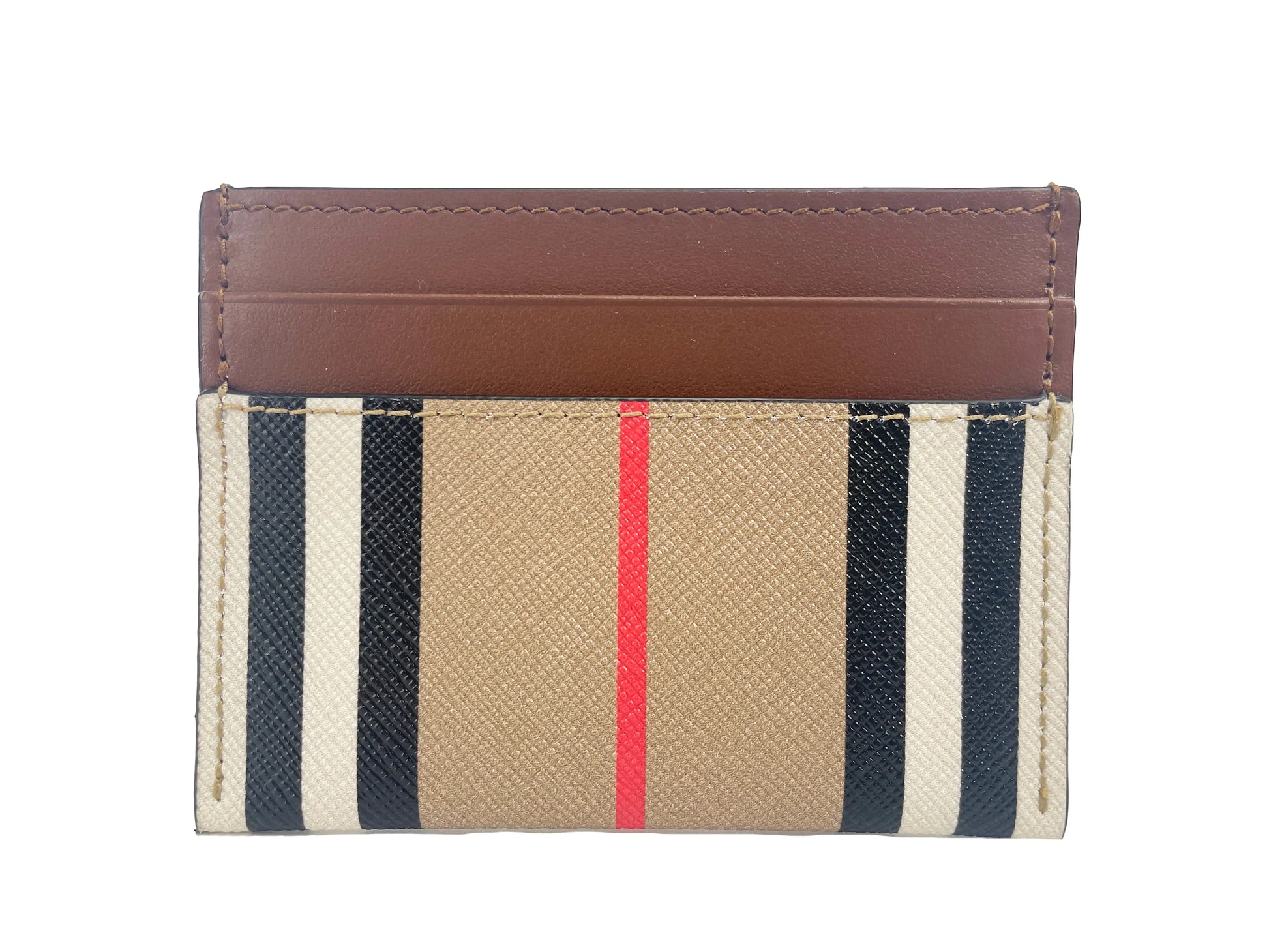 Burberry Sandon Check Leather Card Holder - Velora Luxury Fashion