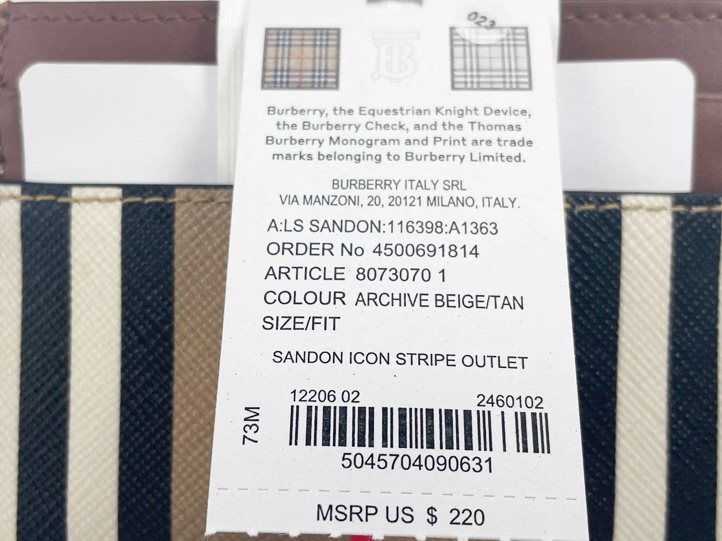 Burberry Sandon Check Leather Card Holder - Velora Luxury Fashion