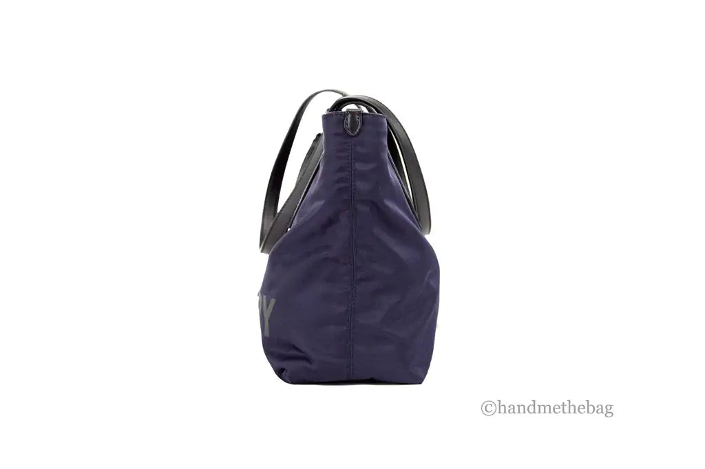 Burberry Small Navy Blue Branded Econyl Nylon Tote Bag - Velora Luxury Fashion