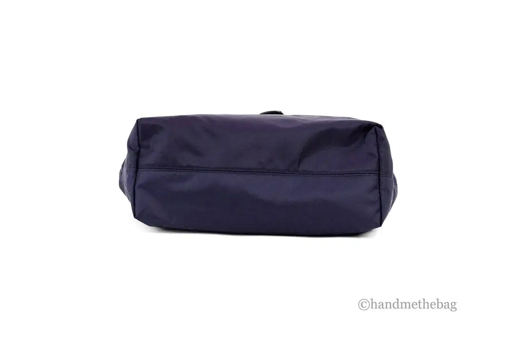 Burberry Small Navy Blue Branded Econyl Nylon Tote Bag - Velora Luxury Fashion