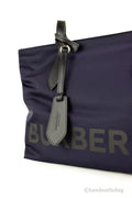 Burberry Small Navy Blue Branded Econyl Nylon Tote Bag - Velora Luxury Fashion