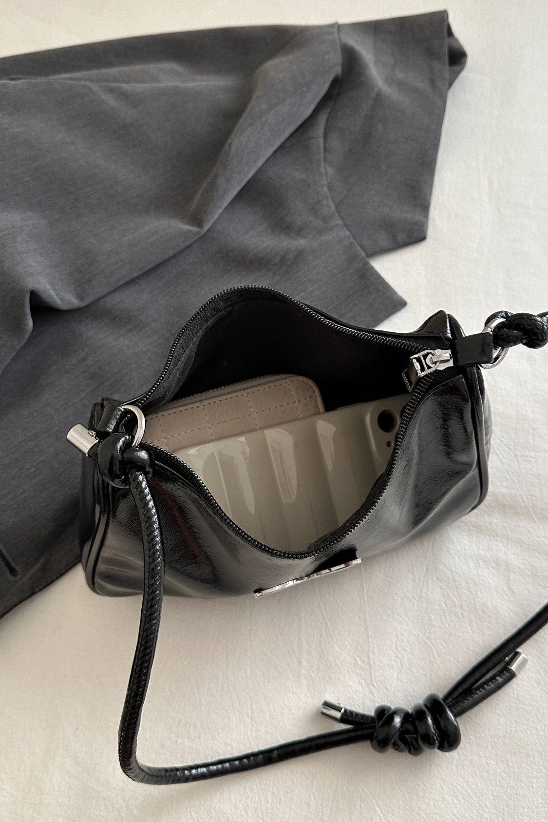 Butterfly PU Leather Knotted Strap Shoulder Bag - Velora Luxury Fashion