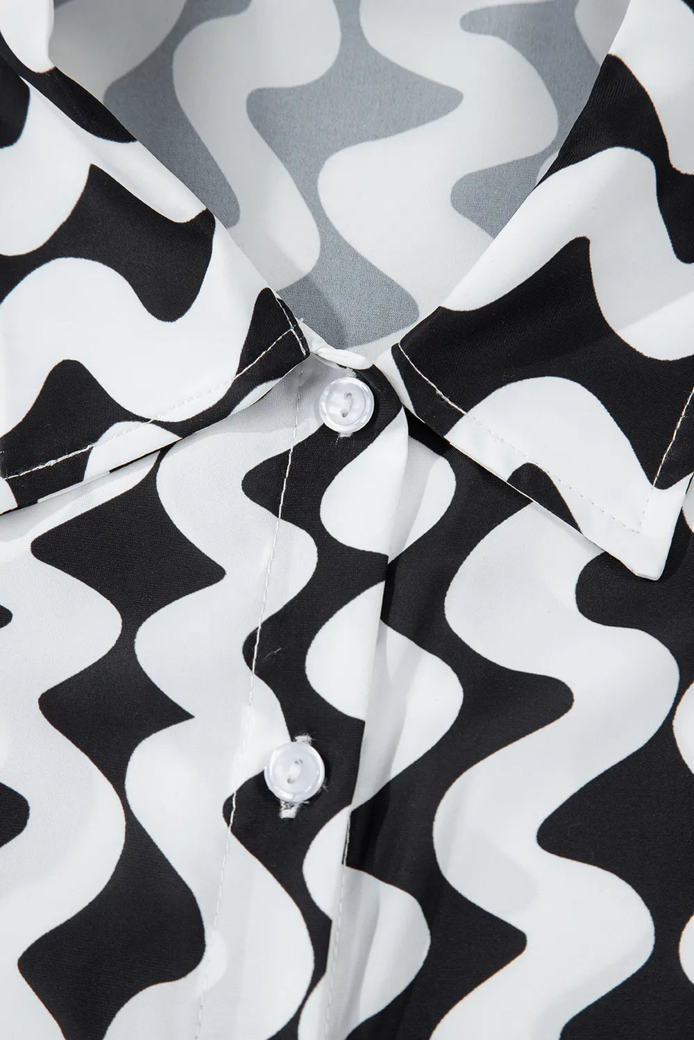 Button Down Contrast Striped Cover-Up - Velora Luxury Fashion