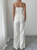 Button Front Cami and Pants Set - Velora Luxury Fashion