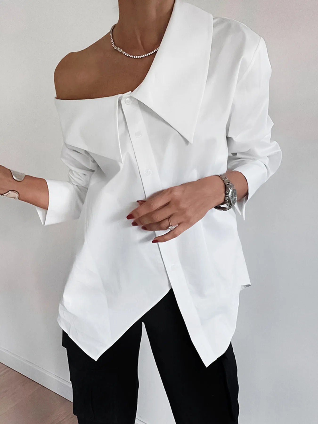 Button Up Long Sleeve Shirt - Velora Luxury Fashion
